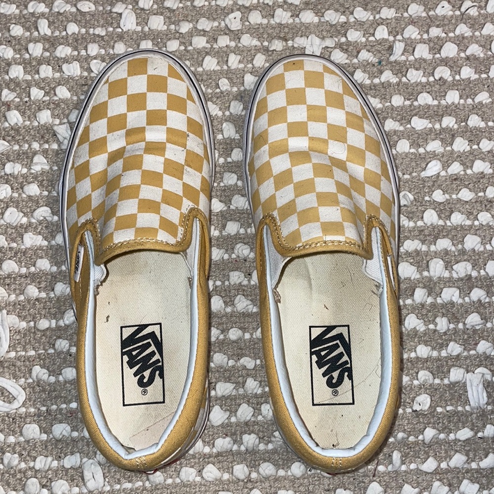 Yellow and White Checkered Vans